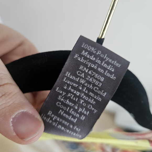 Vince Camuto Sheer Floral Midi Dress w/ Belt - Yellow Pink Watercolor - Coverup - Picture 5 of 5